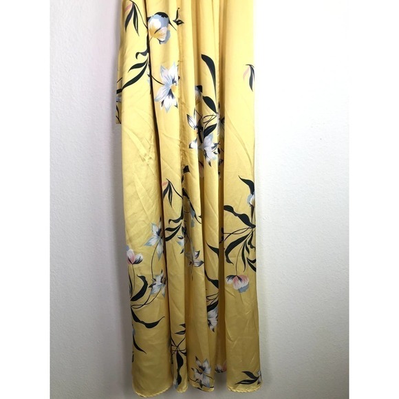 Amanda Uprichard Mccanna Dress Honeysuckle Wrap Maxi Yellow Floral Print XS - Picture 11 of 16